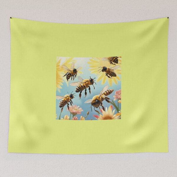 Item preview, Happy Sunny Bees with Blooming Flowers designed and sold by BougieSouthern.