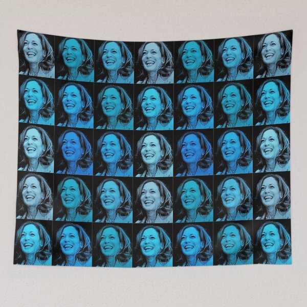 Item preview, Kamala - Joyous Pop Art - in blues designed and sold by Thelittlelord.