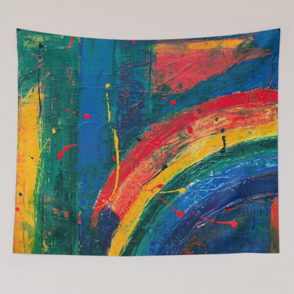 Item preview, Colorful Rainbow Pride Painting Dorm Living Room Tapestry designed and sold by OneWorldLove.