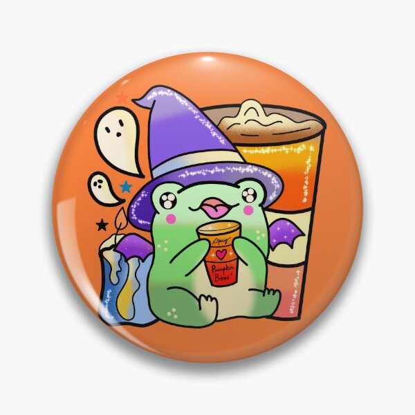 Item preview, Pumpkin spice latte halloween cute frog designed and sold by Quacktails.