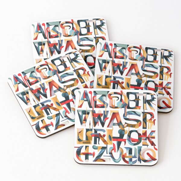 Item preview, Generate a bold and artistic alphabet from A to Z, with each letter formed using abstract designed and sold by JsKpY.