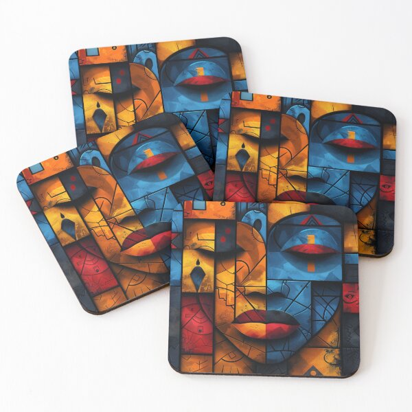 Item preview, Exotic Colorful Abstract African Woman Face Portrait Art designed and sold by jukara4488.