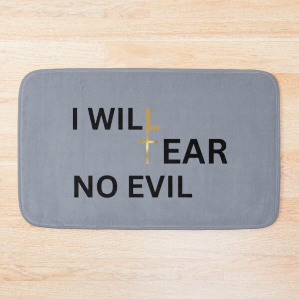 Item preview, I will fear no evil golden cross graphic text t-shirt designed and sold by neliswaj.