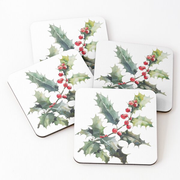 Item preview, Holly Berries Watercolor designed and sold by junkydotcom.