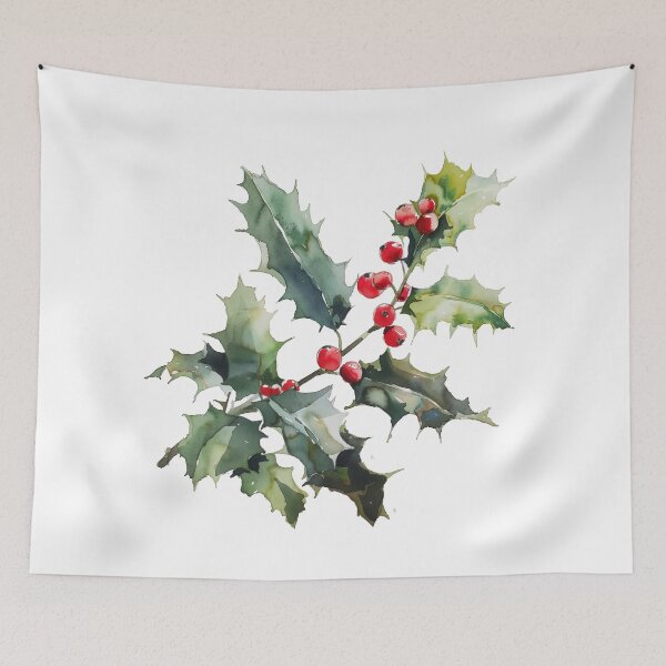Item preview, Holly Berries Watercolor designed and sold by junkydotcom.