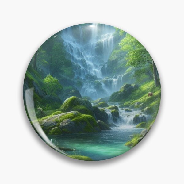 Item preview, Copy of Water cascading through lush green forest designed and sold by Sijtipat.