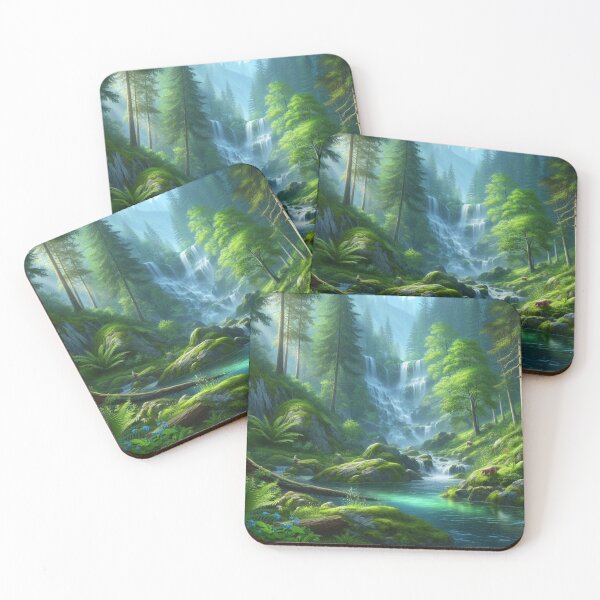 Item preview, Copy of Water cascading through lush green forest designed and sold by Sijtipat.