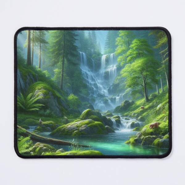 Item preview, Copy of Water cascading through lush green forest designed and sold by Sijtipat.
