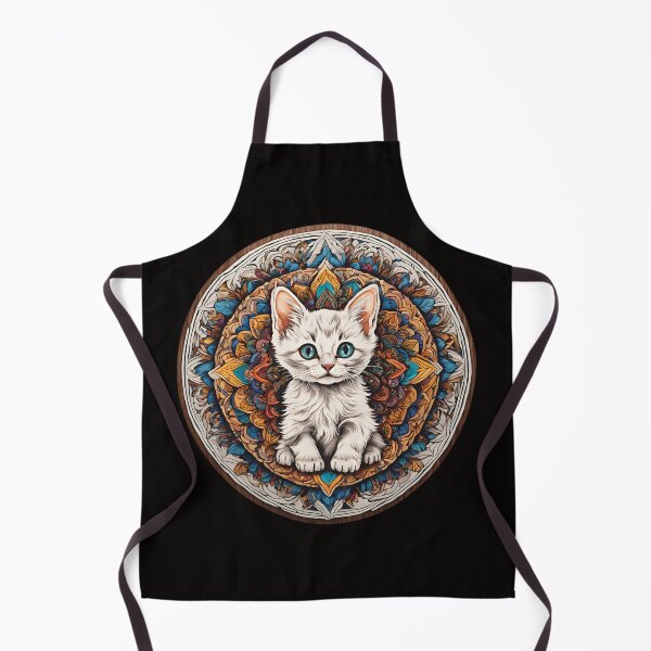 Item preview, Copy of Stained Glass Cute White Cat Mandala 3D - Graffiti Style Pyrography designed and sold by Monika Turemka.