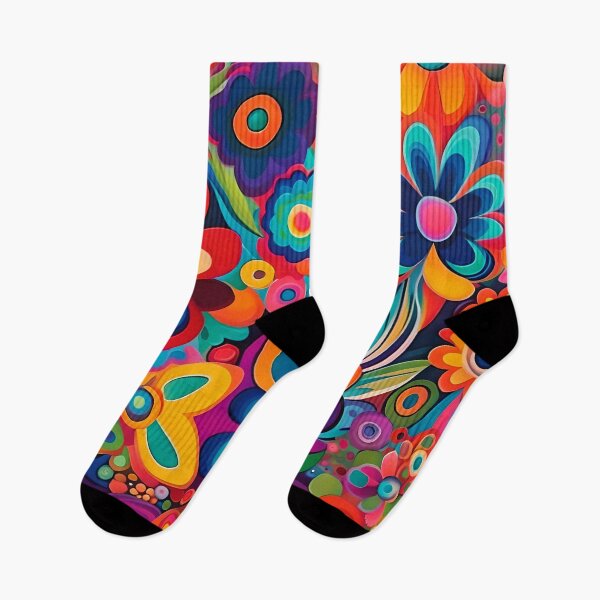 Item preview, Flower Power Colourful Floral Pattern designed and sold by druidwolfart.