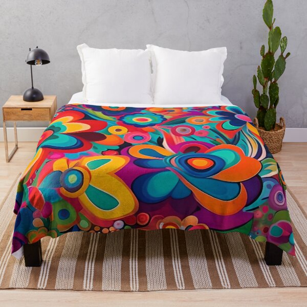 Item preview, Flower Power Colourful Floral Pattern designed and sold by druidwolfart.