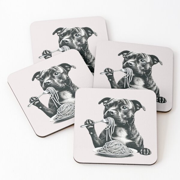 Item preview, Staffordshire Bull Terrier Eating Spaghetti designed and sold by Nick Boyd.