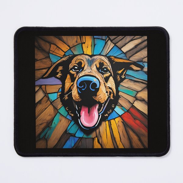 Item preview, Stained Glass Colours Happy Dog 3D - Graffiti Style Pyrography designed and sold by Monika Turemka.