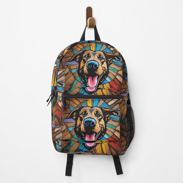 Item preview, Stained Glass Colours Happy Dog 3D - Graffiti Style Pyrography designed and sold by Monika Turemka.