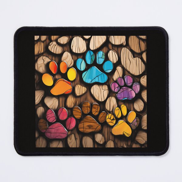 Item preview, Stained Glass Dog Paw Prints 3D - Graffiti Style Pyrography designed and sold by Monika Turemka.