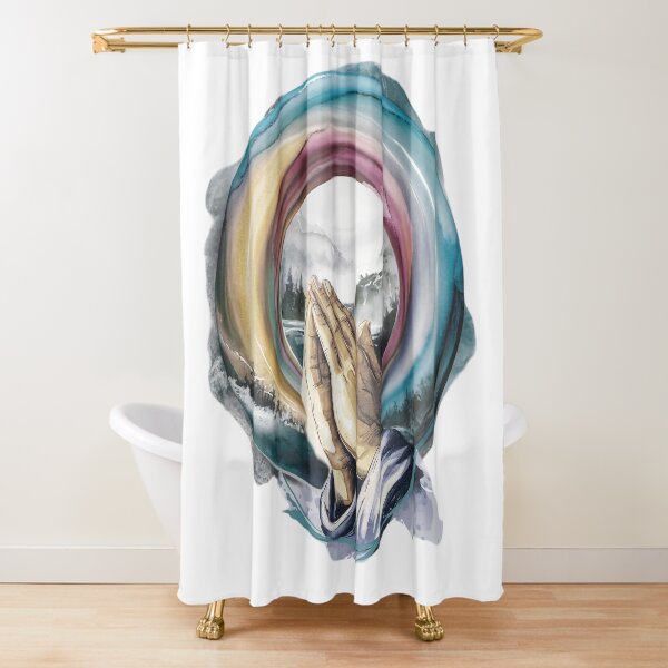 Item preview, Pray Worship - Hands in prayer - Beautiful Watercolor Christian T-shirt  designed and sold by Narrow-Path.
