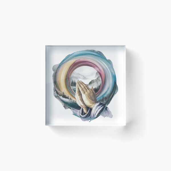 Item preview, Pray Worship - Hands in prayer - Beautiful Watercolor Christian T-shirt  designed and sold by Narrow-Path.