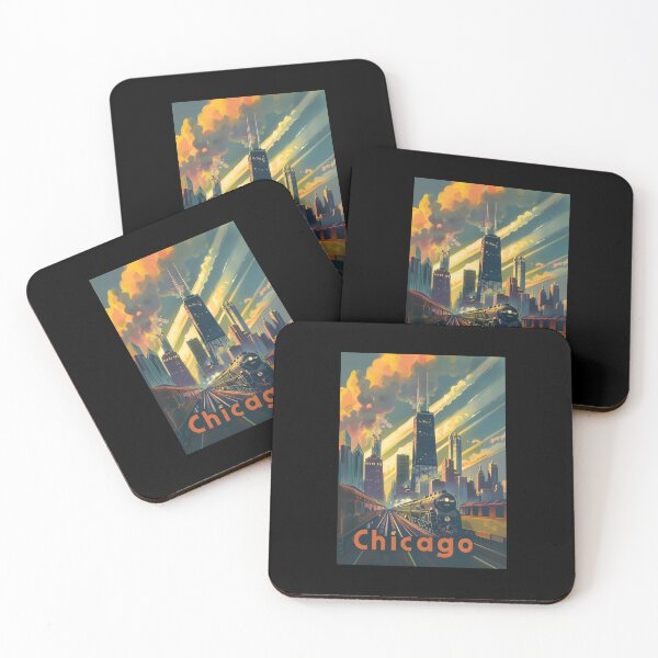 Item preview, Póster de viaje retro de Chicago designed and sold by Boddicca.