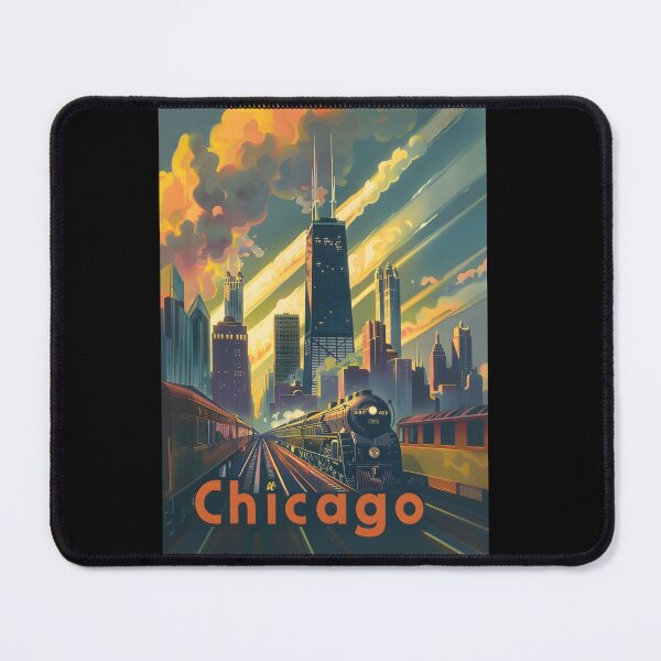 Item preview, Retro Chicago Travel Poster designed and sold by Boddicca.