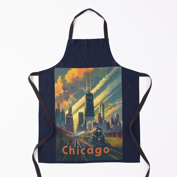 Item preview, Retro Chicago Travel Poster designed and sold by Boddicca.