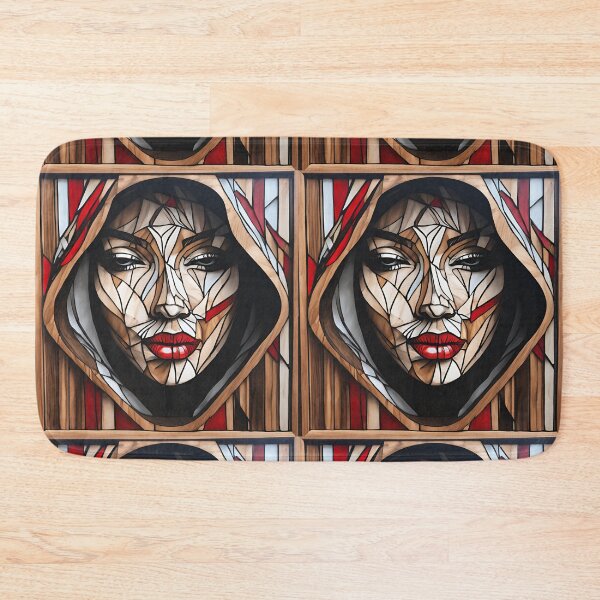 Item preview, Stained Glass Mysterious Woman in a Hood 3D - Graffiti Style Pyrography designed and sold by Monika Turemka.