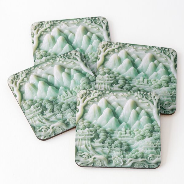 Item preview, Asian Jade Landscape  designed and sold by DeeCeeFashion.