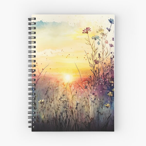 Item preview, Watercolor Wildflower Sunset Artwork designed and sold by AStar17.