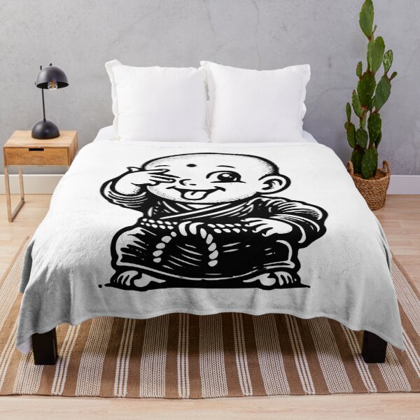 Item preview, Playful Baby Monk - Black and White Cartoon Illustration designed and sold by KARTICK DUTTA.
