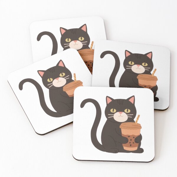 Item preview, Cute chubby funny kitty iced coffee lover. designed and sold by SaraSumi.
