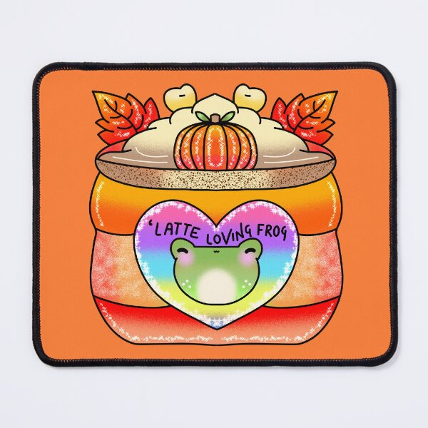 Item preview, Orange pumpkin spice latte loving frog designed and sold by Quacktails.