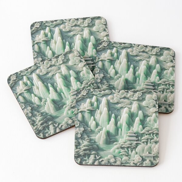 Item preview, Asian Jade Carving Landscape  designed and sold by DeeCeeFashion.