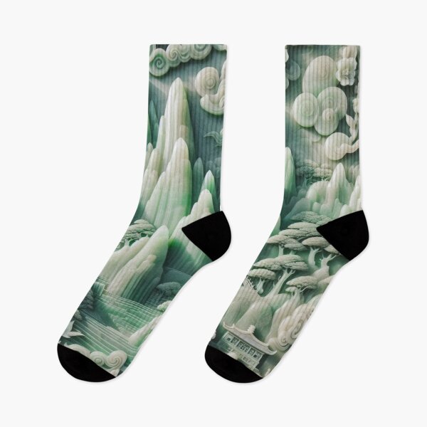 Item preview, Asian Jade Carving Landscape  designed and sold by DeeCeeFashion.