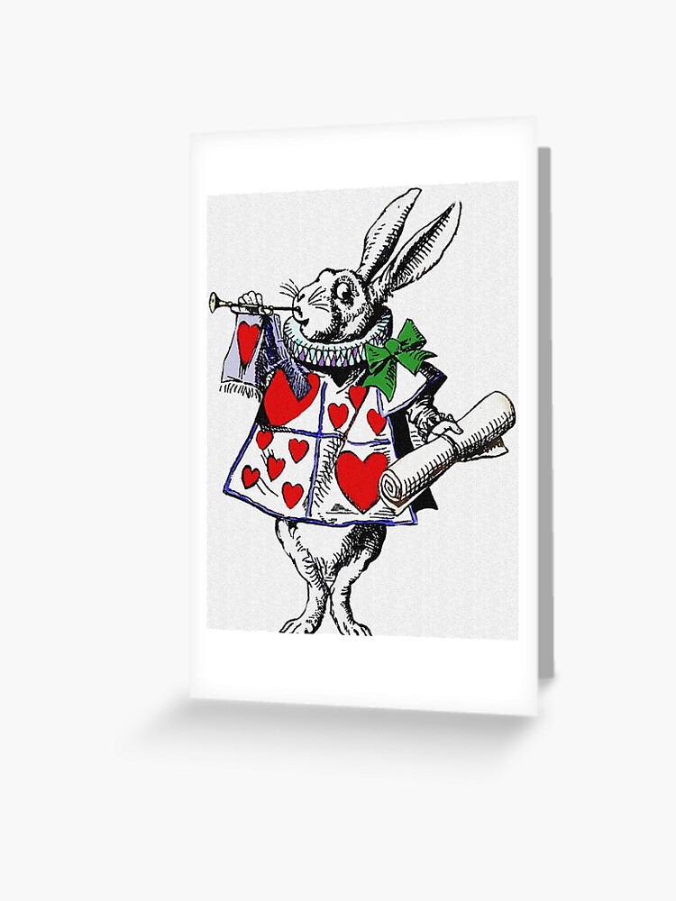 Alice in Wonderland White Rabbit & Red Queen Cat Wrapping Paper