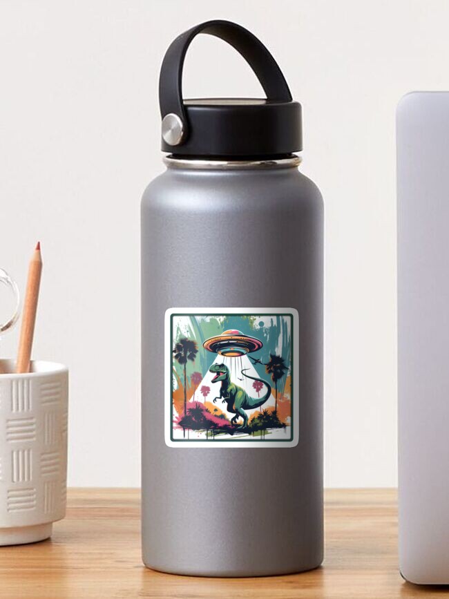 Thumbnail 1 von 3, Sticker, UFO findet Dinosaurier designt und verkauft von Kobeko.