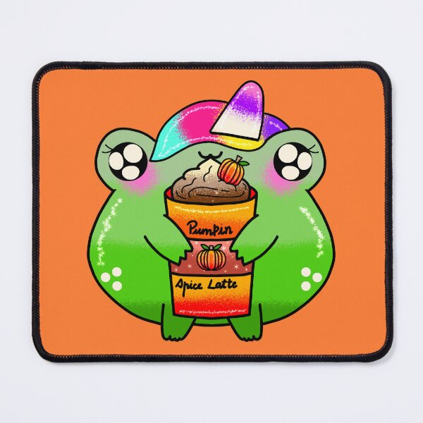 Item preview, Unicorn frog enjoying Spicy Pumpkin latte fall season designed and sold by Quacktails.