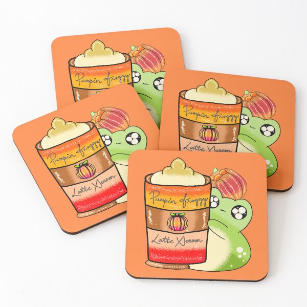 Item preview, Frogg drinking Spicy Pumpkin latte  designed and sold by Quacktails.