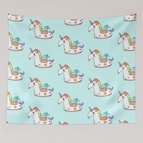 Item preview, Unicorn Pool floaty with soda designed and sold by SheboahArt.