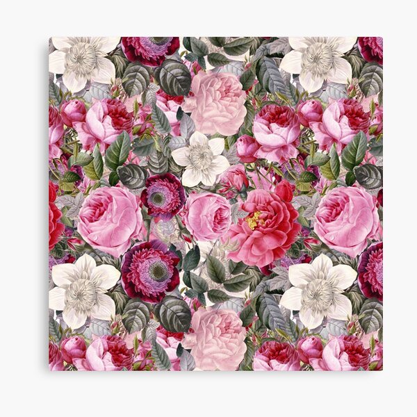 "Vintage Pink Floral Pattern " Canvas Print for Sale by UtArt Redbubble