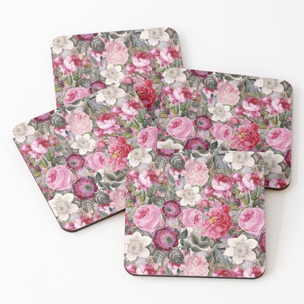 Item preview, Vintage Pink Floral Botanical Night Garden Pattern  NightGarden  designed and sold by UtArt.