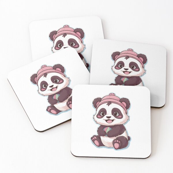 Item preview, Cute Panda in a Hat White and Brown Coffee Panda Adorable Design designed and sold by Flowrena.