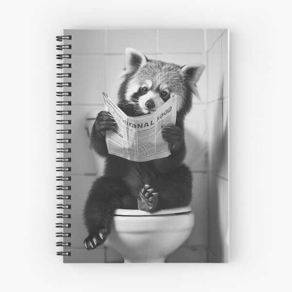 Item preview, Red Panda Sitting on the Toilet Reading a Newspaper designed and sold by CheekyAnimalz.