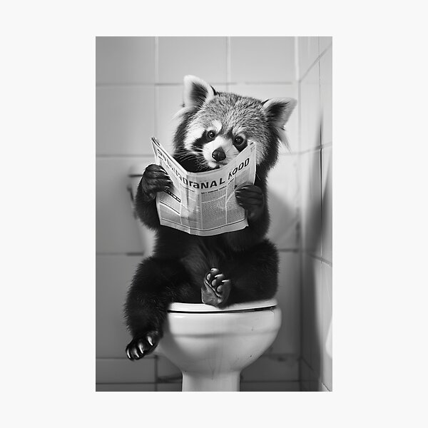 Artikel-Vorschau von Roter Panda sitzt auf der Toilette und liest Zeitung, designt und verkauft von CheekyAnimalz.