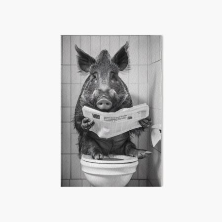 Artikel-Vorschau von Wildschwein sitzt auf der Toilette und liest Zeitung, designt und verkauft von CheekyAnimalz.