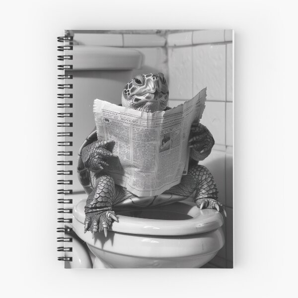 Item preview, Turtle Sitting on the Toilet Reading a Newspaper designed and sold by CheekyAnimalz.