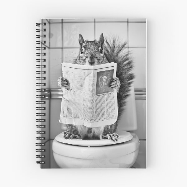 Item preview, Squirrel Sitting on the Toilet Reading a Newspaper designed and sold by CheekyAnimalz.