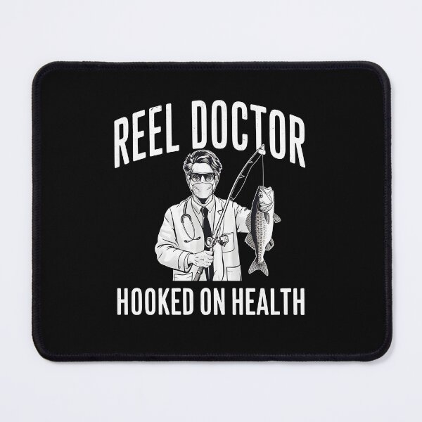 Item preview, Hooked on Health Funny Fishing Doctor designed and sold by HeadTurningArt.