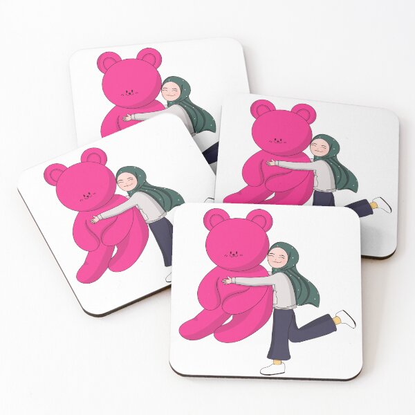 Item preview, hijab with pink bear designed and sold by shinoportogis.