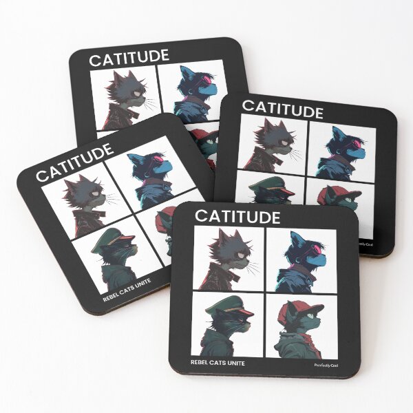 Item preview, Catitude, Rebel cats unite designed and sold by ThreadmyCanvas.