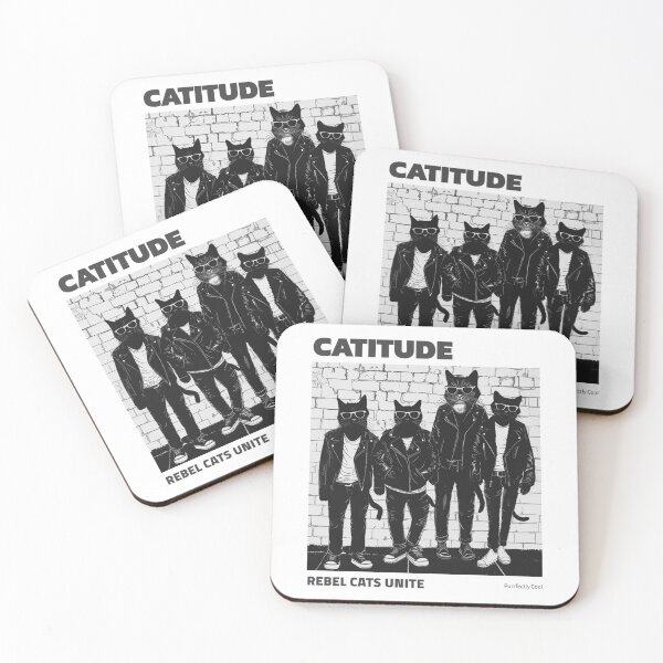 Item preview, Cool Catitude, Rebel cats unite  designed and sold by ThreadmyCanvas.