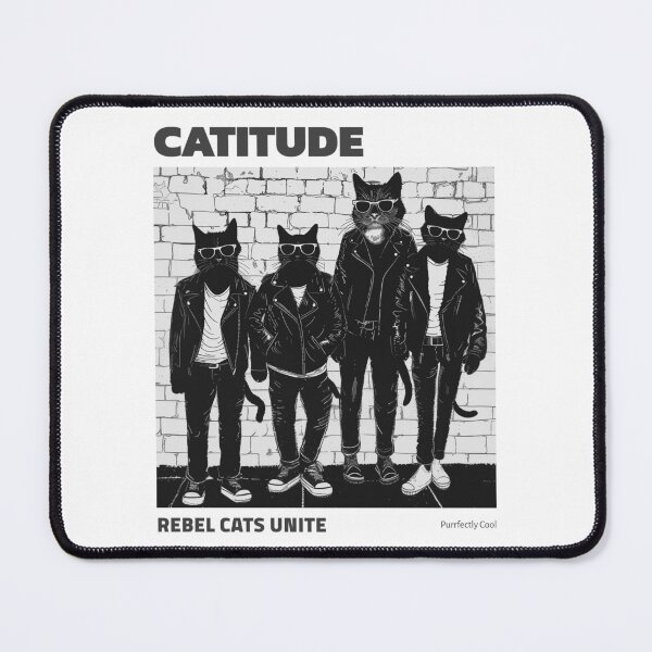 Item preview, Cool Catitude, Rebel cats unite designed and sold by ThreadmyCanvas.